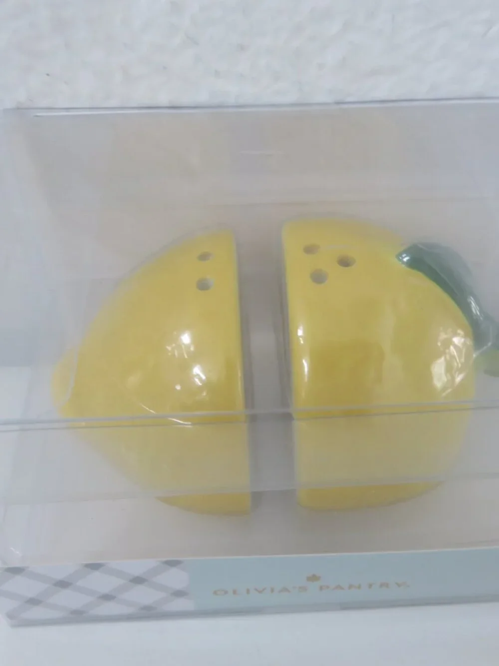 (#140) Lemon Ceramic Salt And Pepper Shakers Yellow Fruit Kitchen Decor